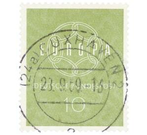Почтовая марка 10 пфеннигов 1959 года Западная Германия (ФРГ) «Европейская конференция администраций почтовых служб и служб связи CEPT — Цепь»