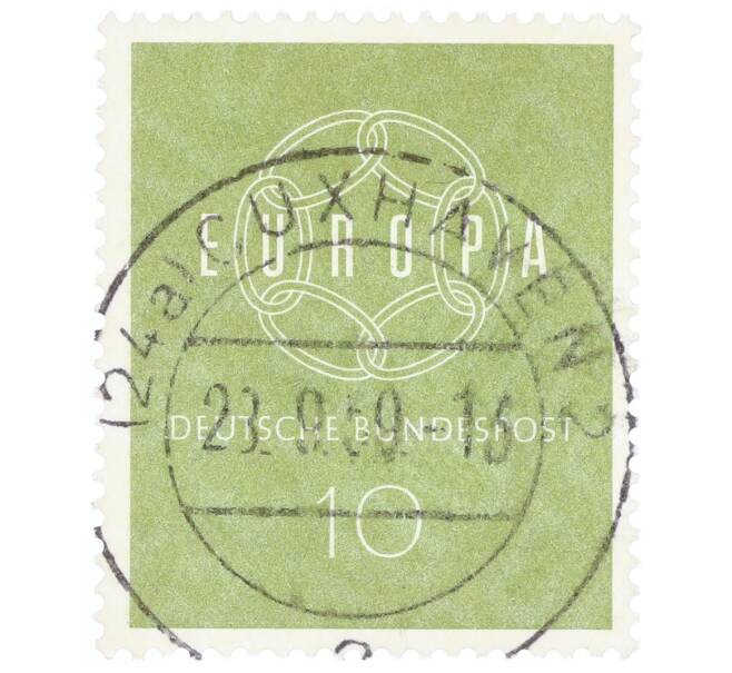 Почтовая марка 10 пфеннигов 1959 года Западная Германия (ФРГ) «Европейская конференция администраций почтовых служб и служб связи CEPT — Цепь» (Артикул: T11-35334) — Фото №1