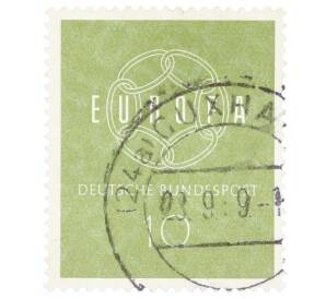 Почтовая марка 10 пфеннигов 1959 года Западная Германия (ФРГ) «Европейская конференция администраций почтовых служб и служб связи CEPT — Цепь»