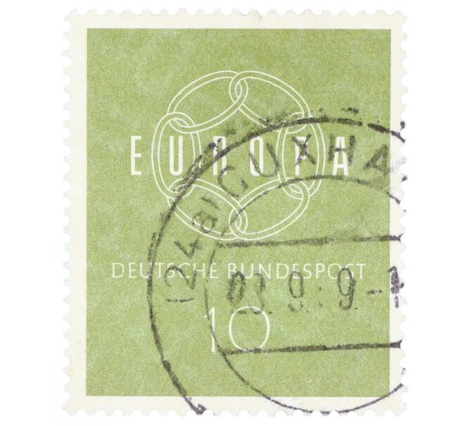 Почтовая марка 10 пфеннигов 1959 года Западная Германия (ФРГ) «Европейская конференция администраций почтовых служб и служб связи CEPT — Цепь» (Артикул: T11-35335) — Фото №1