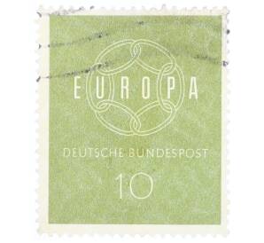 Почтовая марка 10 пфеннигов 1959 года Западная Германия (ФРГ) «Европейская конференция администраций почтовых служб и служб связи CEPT — Цепь»
