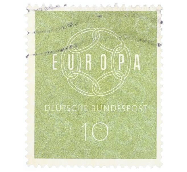 Почтовая марка 10 пфеннигов 1959 года Западная Германия (ФРГ) «Европейская конференция администраций почтовых служб и служб связи CEPT — Цепь» (Артикул: T11-35336) — Фото №1