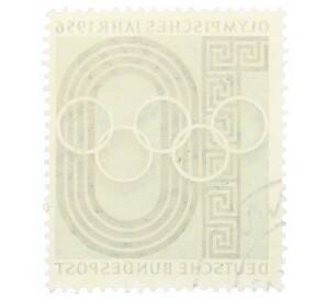 Почтовая марка 10 пфеннигов 1956 года Западная Германия (ФРГ) «Олимпийские кольца»