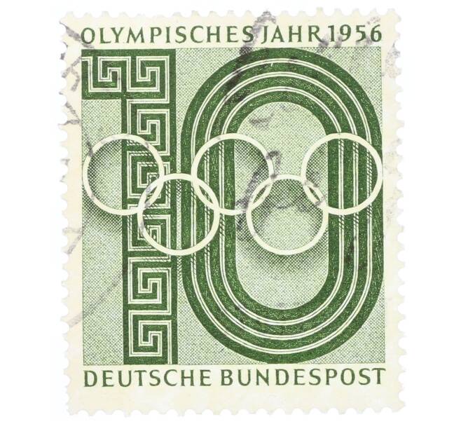 Почтовая марка 10 пфеннигов 1956 года Западная Германия (ФРГ) «Олимпийские кольца» (Артикул: T11-35339) — Фото №1