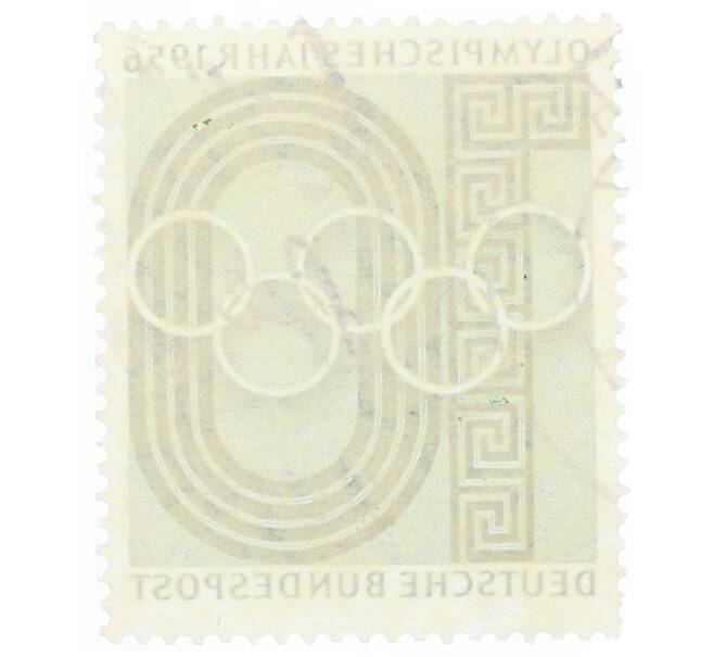 Почтовая марка 10 пфеннигов 1956 года Западная Германия (ФРГ) «Олимпийские кольца» (Артикул: T11-35339) — Фото №2
