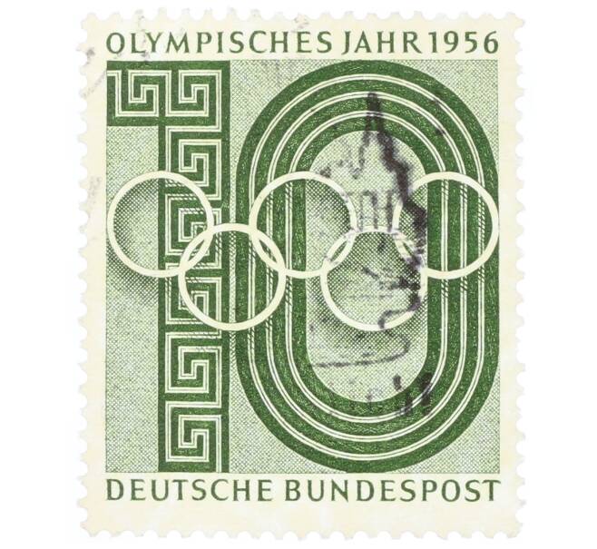 Почтовая марка 10 пфеннигов 1956 года Западная Германия (ФРГ) «Олимпийские кольца» (Артикул: T11-35340) — Фото №1