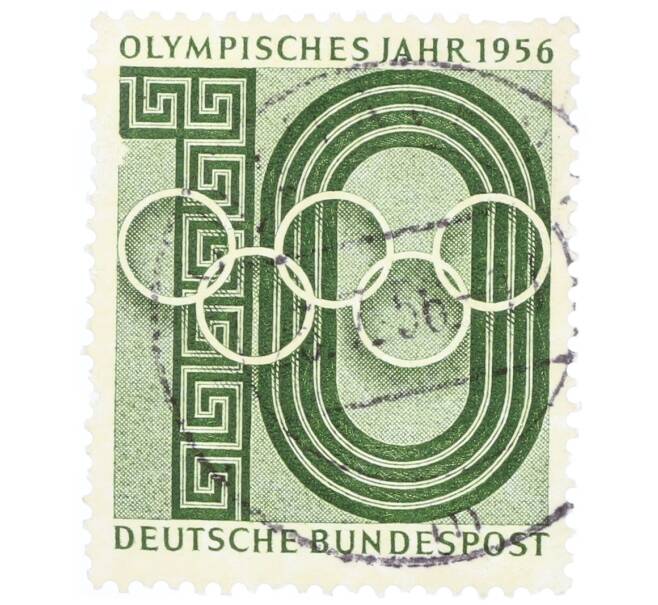 Почтовая марка 10 пфеннигов 1956 года Западная Германия (ФРГ) «Олимпийские кольца» (Артикул: T11-35342) — Фото №1