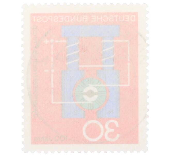 Почтовая марка 30 пфеннигов 1966 года Западная Германия (ФРГ) «Научные юбилеи — 100 лет динамоэлектрическому принципу» (Артикул: T11-35346) — Фото №2
