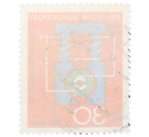 Почтовая марка 30 пфеннигов 1966 года Западная Германия (ФРГ) «Научные юбилеи — 100 лет динамоэлектрическому принципу»