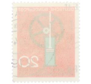 Почтовая марка 20 пфеннигов 1964 года Западная Германия (ФРГ) «Научные юбилеи — 100 лет газовому двигателю»