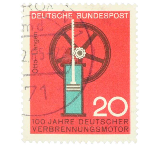 Почтовая марка 20 пфеннигов 1964 года Западная Германия (ФРГ) «Научные юбилеи — 100 лет газовому двигателю» (Артикул: T11-35351) — Фото №1