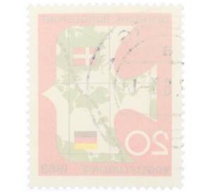 Почтовая марка 20 пфеннигов 1963 года Западная Германия (ФРГ) «Линия перелета птиц» — Фото №2