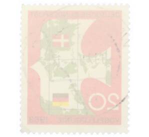 Почтовая марка 20 пфеннигов 1963 года Западная Германия (ФРГ) «Линия перелета птиц» — Фото №2