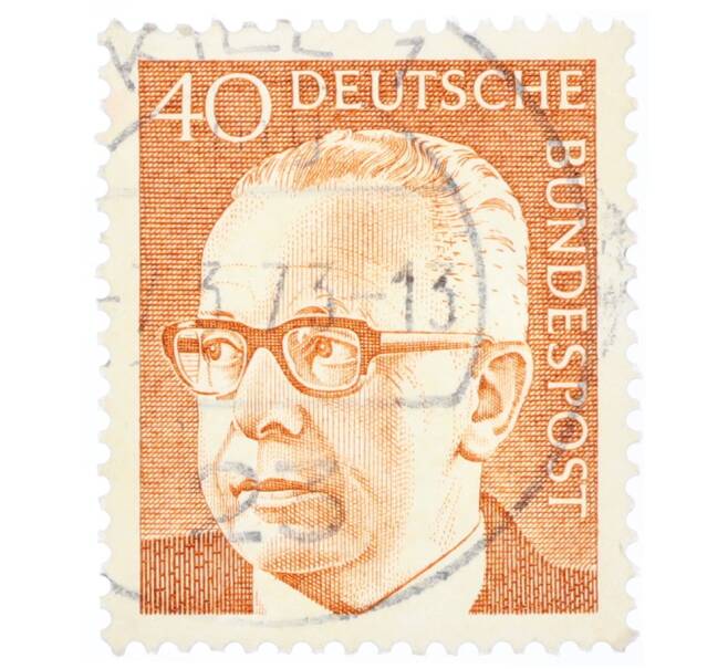 Почтовая марка 40 пфеннигов 1971 года Западная Германия (ФРГ) «Президент Густав Хайнеман» (Артикул: T11-35369) — Фото №1