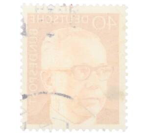 Почтовая марка 40 пфеннигов 1971 года Западная Германия (ФРГ) «Президент Густав Хайнеман» — Фото №2