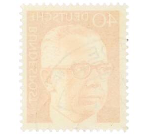 Почтовая марка 40 пфеннигов 1971 года Западная Германия (ФРГ) «Президент Густав Хайнеман» — Фото №2