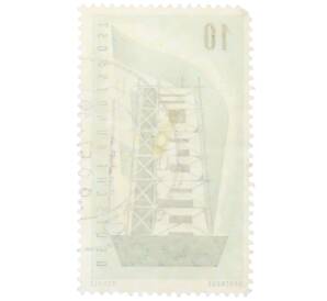 Почтовая марка 10 пфеннигов 1956 года Западная Германия (ФРГ) «Европейская конференция администраций почтовых служб и служб связи CEPT — Восстанавление Европы»