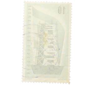 Почтовая марка 10 пфеннигов 1956 года Западная Германия (ФРГ) «Европейская конференция администраций почтовых служб и служб связи CEPT — Восстанавление Европы»