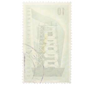 Почтовая марка 10 пфеннигов 1956 года Западная Германия (ФРГ) «Европейская конференция администраций почтовых служб и служб связи CEPT — Восстанавление Европы»