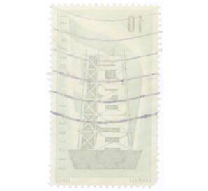 Почтовая марка 10 пфеннигов 1956 года Западная Германия (ФРГ) «Европейская конференция администраций почтовых служб и служб связи CEPT — Восстанавление Европы»