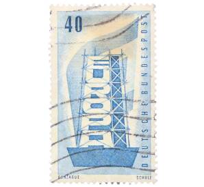 Почтовая марка 40 пфеннигов 1956 года Западная Германия (ФРГ) «Европейская конференция администраций почтовых служб и служб связи CEPT — Восстанавление Европы» — Фото №1