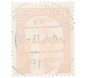 Почтовая марка 40 пфеннигов 1971 года Западная Германия (ФРГ) «Президент Густав Хайнеман» — Фото №2