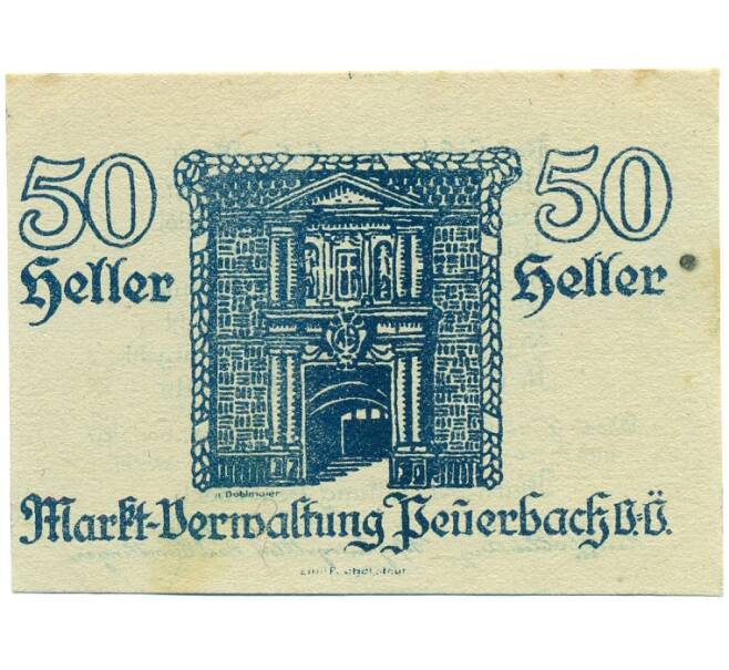 Банкнота 50 геллеров 1920 года Австрия — Пойербах (Нотгельд) (Артикул: B2-16154) — Фото №1