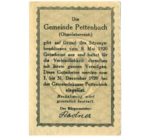 20 геллеров 1920 года Австрия — Петтенбах (Нотгельд) — Фото №2