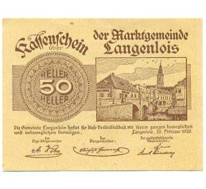 50 геллеров 1920 года Австрия — Лангенлойс (Нотгельд) — Фото №1