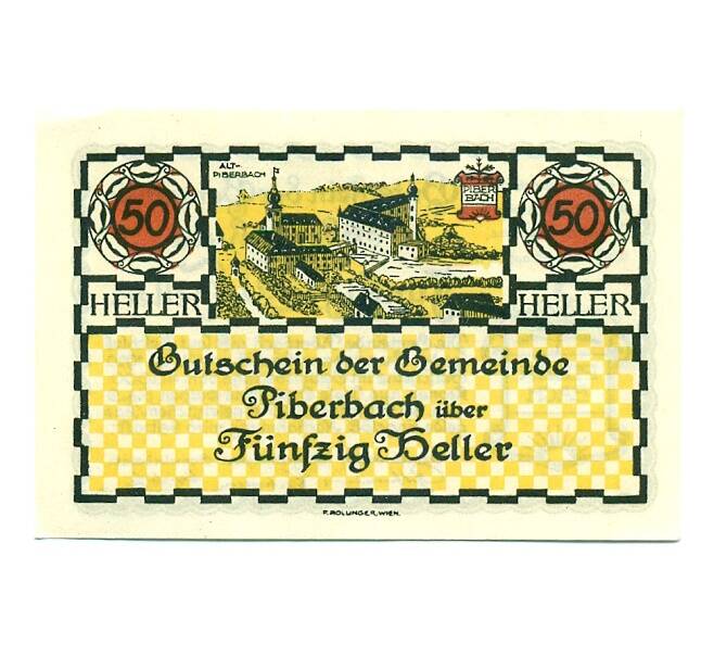 Банкнота 50 геллеров 1920 года Австрия — Пибербах (Нотгельд) (Артикул: B2-16203) — Фото №1