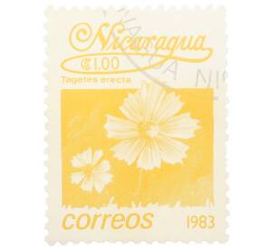 Почтовая марка 1 кордоба 1983 года Никарагуа «Бархатцы прямостоячие» — Фото №1