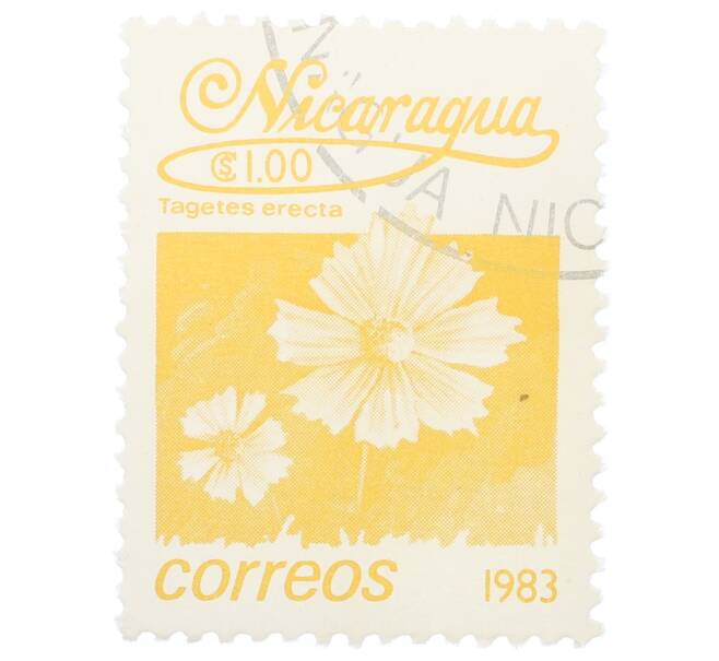 Почтовая марка 1 кордоба 1983 года Никарагуа «Бархатцы прямостоячие» (Артикул: T11-35421) — Фото №1