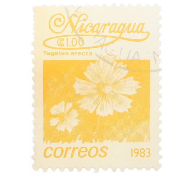 Почтовая марка 1 кордоба 1983 года Никарагуа «Бархатцы прямостоячие» (Артикул: T11-35422) — Фото №1
