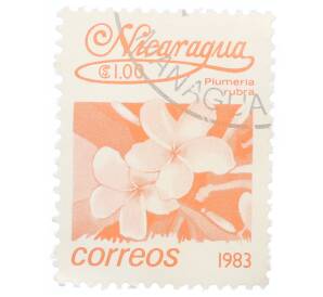 Почтовая марка 1 кордоба 1983 года Никарагуа «Плюмерия красная» — Фото №1