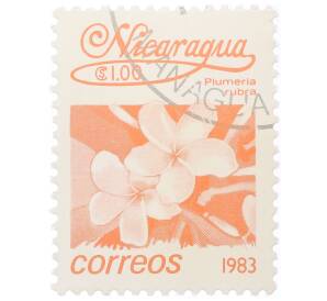 Почтовая марка 1 кордоба 1983 года Никарагуа «Плюмерия красная» — Фото №1