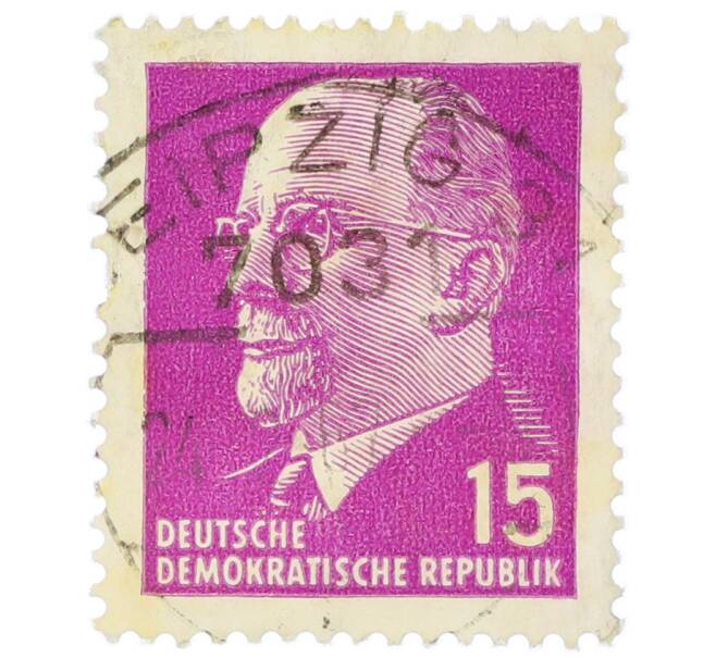 Почтовая марка 15 пфеннигов 1969 года Восточная Германия (ГДР) «Вальтер Эрнст Пауль Ульбрихт» (Артикул: T11-35441) — Фото №1