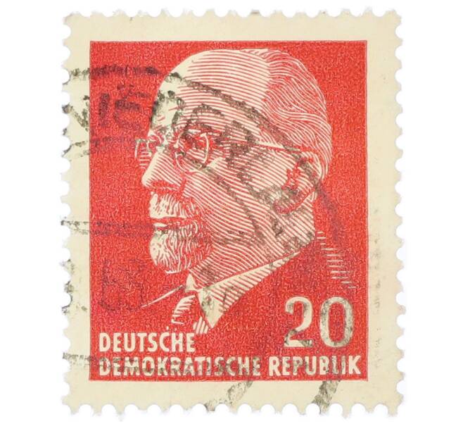 Почтовая марка 20 пфеннигов 1961 года Восточная Германия (ГДР) «Вальтер Эрнст Пауль Ульбрихт» (Артикул: T11-35443) — Фото №1