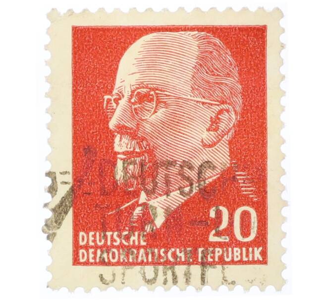 Почтовая марка 20 пфеннигов 1961 года Восточная Германия (ГДР) «Вальтер Эрнст Пауль Ульбрихт» (Артикул: T11-35444) — Фото №1