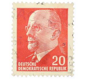 Почтовая марка 20 пфеннигов 1961 года Восточная Германия (ГДР) «Вальтер Эрнст Пауль Ульбрихт» — Фото №1