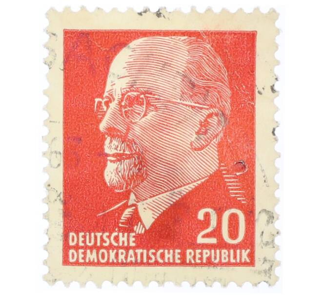 Почтовая марка 20 пфеннигов 1961 года Восточная Германия (ГДР) «Вальтер Эрнст Пауль Ульбрихт» (Артикул: T11-35447) — Фото №1