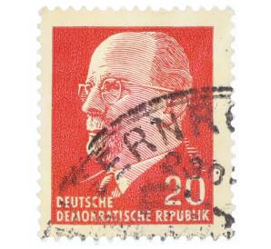 Почтовая марка 20 пфеннигов 1961 года Восточная Германия (ГДР) «Вальтер Эрнст Пауль Ульбрихт» — Фото №1
