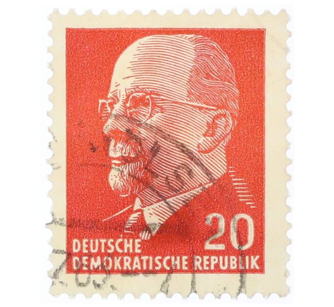 Почтовая марка 20 пфеннигов 1961 года Восточная Германия (ГДР) «Вальтер Эрнст Пауль Ульбрихт» (Артикул: T11-35449) — Фото №1