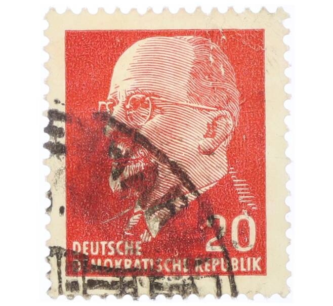 Почтовая марка 20 пфеннигов 1961 года Восточная Германия (ГДР) «Вальтер Эрнст Пауль Ульбрихт» (Артикул: T11-35451) — Фото №1