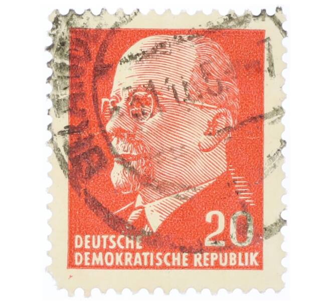Почтовая марка 20 пфеннигов 1961 года Восточная Германия (ГДР) «Вальтер Эрнст Пауль Ульбрихт» (Артикул: T11-35453) — Фото №1