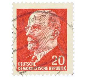 Почтовая марка 20 пфеннигов 1961 года Восточная Германия (ГДР) «Вальтер Эрнст Пауль Ульбрихт» — Фото №1