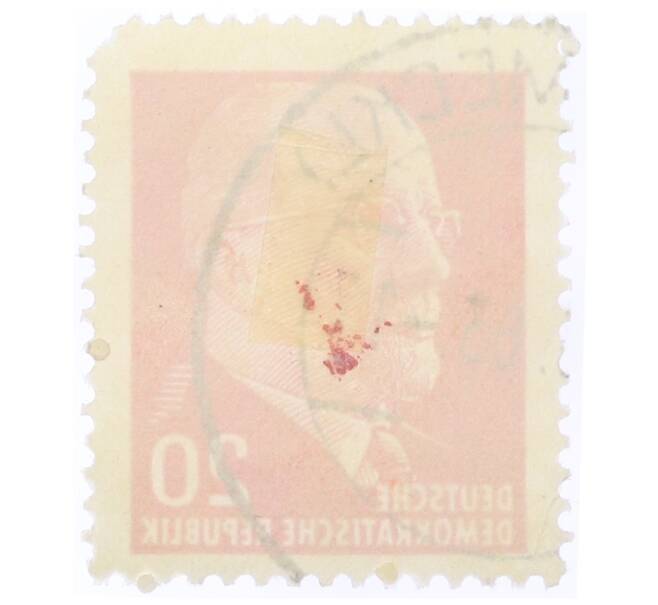 Почтовая марка 20 пфеннигов 1961 года Восточная Германия (ГДР) «Вальтер Эрнст Пауль Ульбрихт» (Артикул: T11-35456) — Фото №2