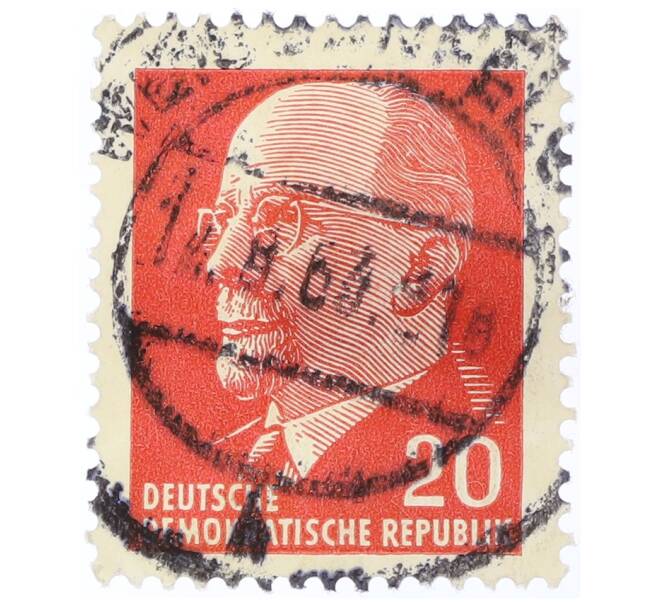 Почтовая марка 20 пфеннигов 1961 года Восточная Германия (ГДР) «Вальтер Эрнст Пауль Ульбрихт» (Артикул: T11-35459) — Фото №1