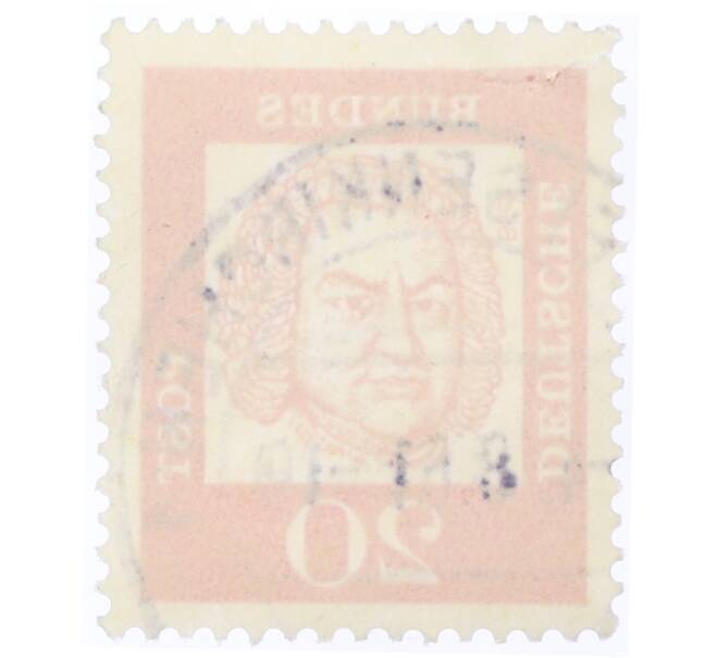 Почтовая марка 20 пфеннигов 1961 года Западная Германия (ФРГ) «Выдающиеся немцы — Иоганн Себастьян Бах» (Артикул: T11-35463) — Фото №2