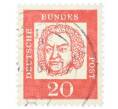 Почтовая марка 20 пфеннигов 1961 года Западная Германия (ФРГ) «Выдающиеся немцы — Иоганн Себастьян Бах» (Артикул: T11-35464) — Фото №1