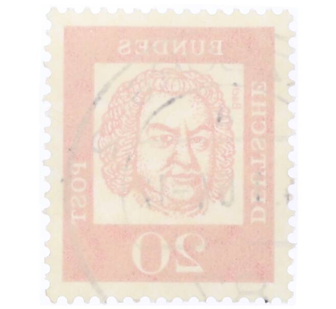 Почтовая марка 20 пфеннигов 1961 года Западная Германия (ФРГ) «Выдающиеся немцы — Иоганн Себастьян Бах» (Артикул: T11-35464) — Фото №2